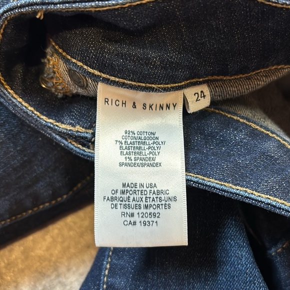 👖✨ Rich & Skinny Heartbreak Jeans | Size 24 | Dark Wash ✨👖 - Picture 9 of 13